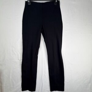 Quince Ultra-Stretch Ponte Skinny Pants Black Side Zip Trousers Womens Size S